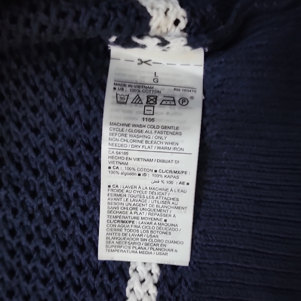 $4 FIRM 🌟FINAL MARK DOWN🌟Old Navy Women's Navy and White Striped Cardigan - Picture 6 of 6